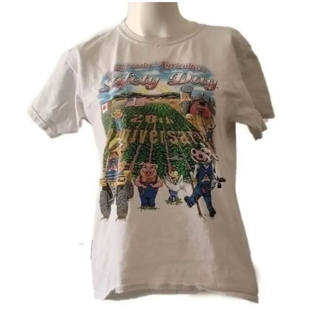Adult small or youth x-large Safety day tee shirt agriculture animal Gildan farm